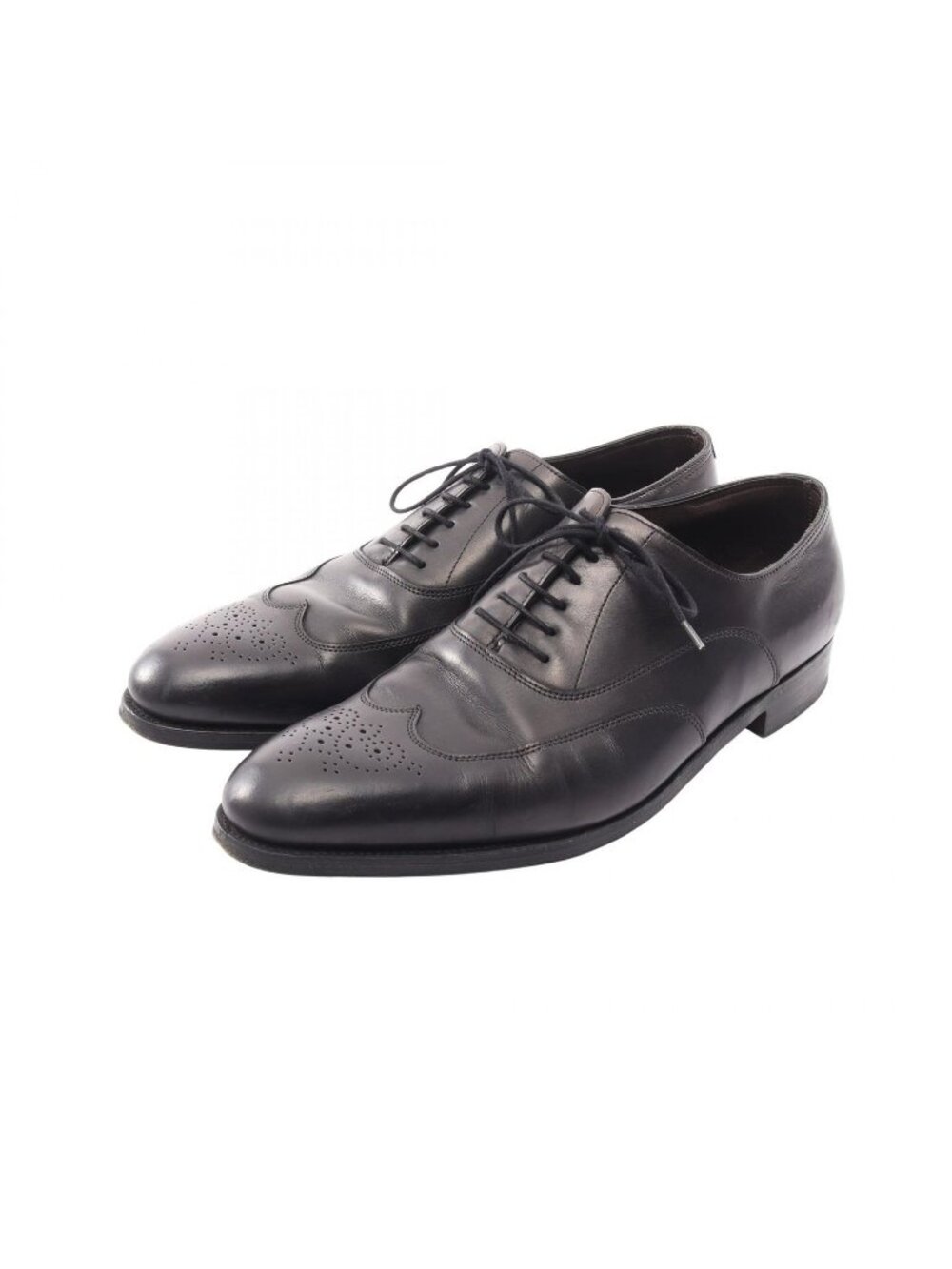 Hermes Dress Shoes Wingtip Black Leather